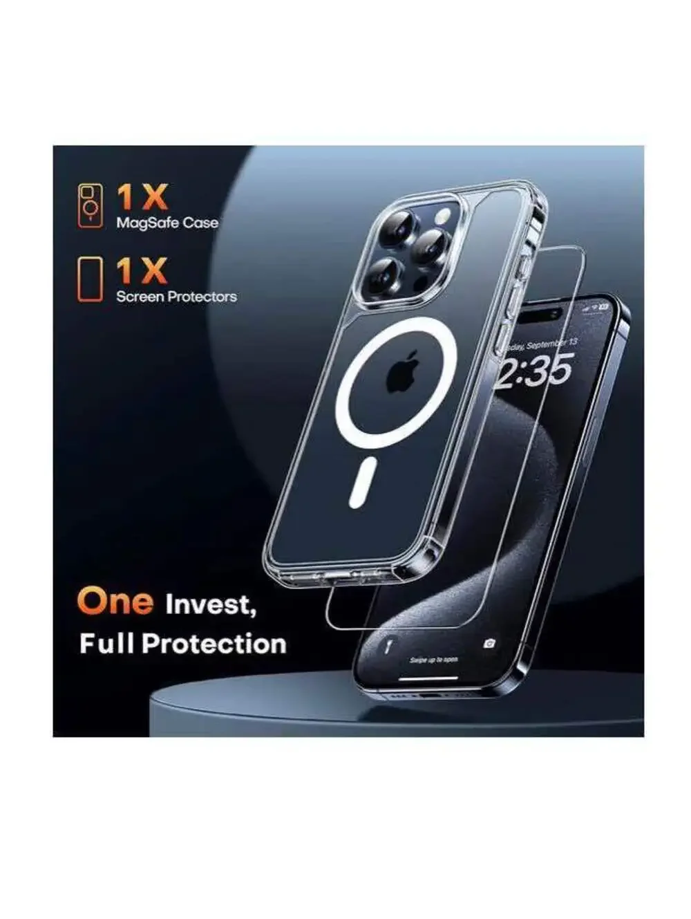 iPhone 15 Pro Case, Compatible with MagSafe, Clear
